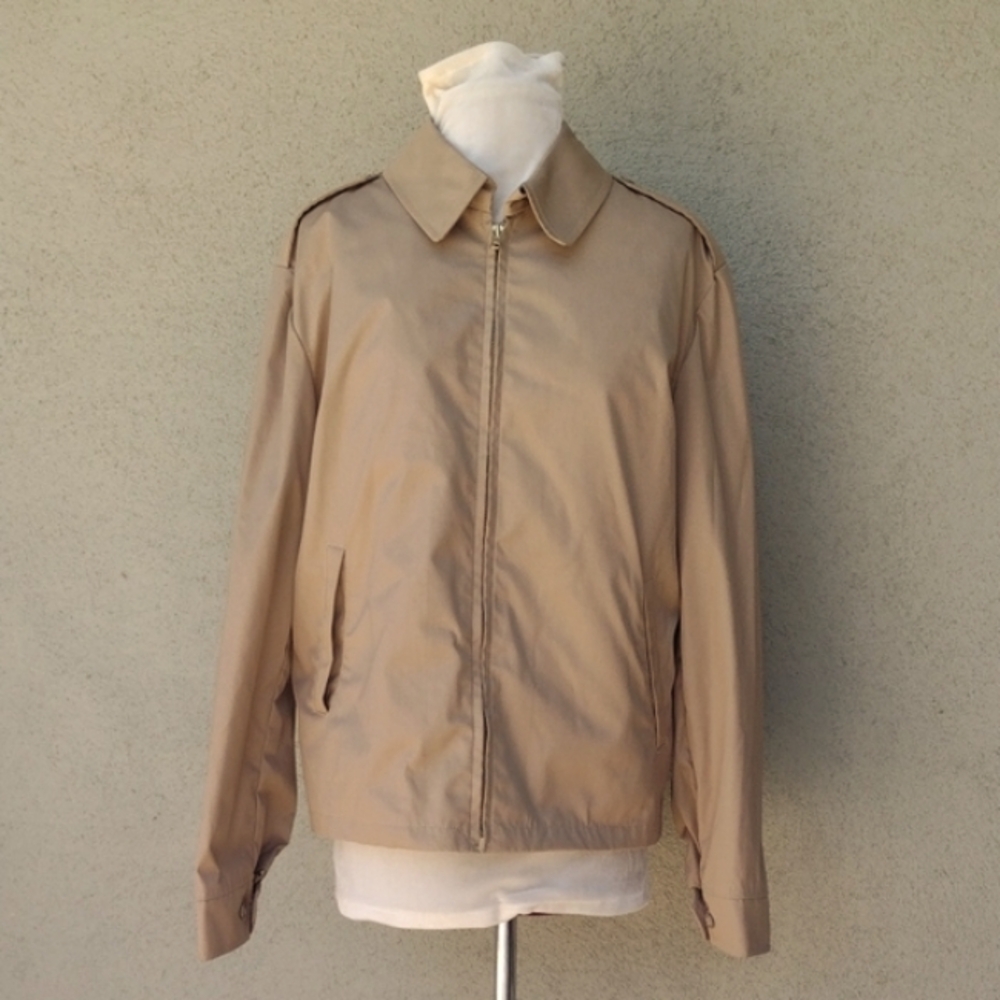 90s Neptune Garment Co. Tan US Naval Windbreaker Women's VTG 18 Long Fits Large